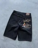 Streetwear Vintage Denim Shorts Y2K Jeans Hommes Femmes Hip Hop Poche Vintage Délavé Baggy Jeans Taille Basse Sur Le Genou Pantalon 5