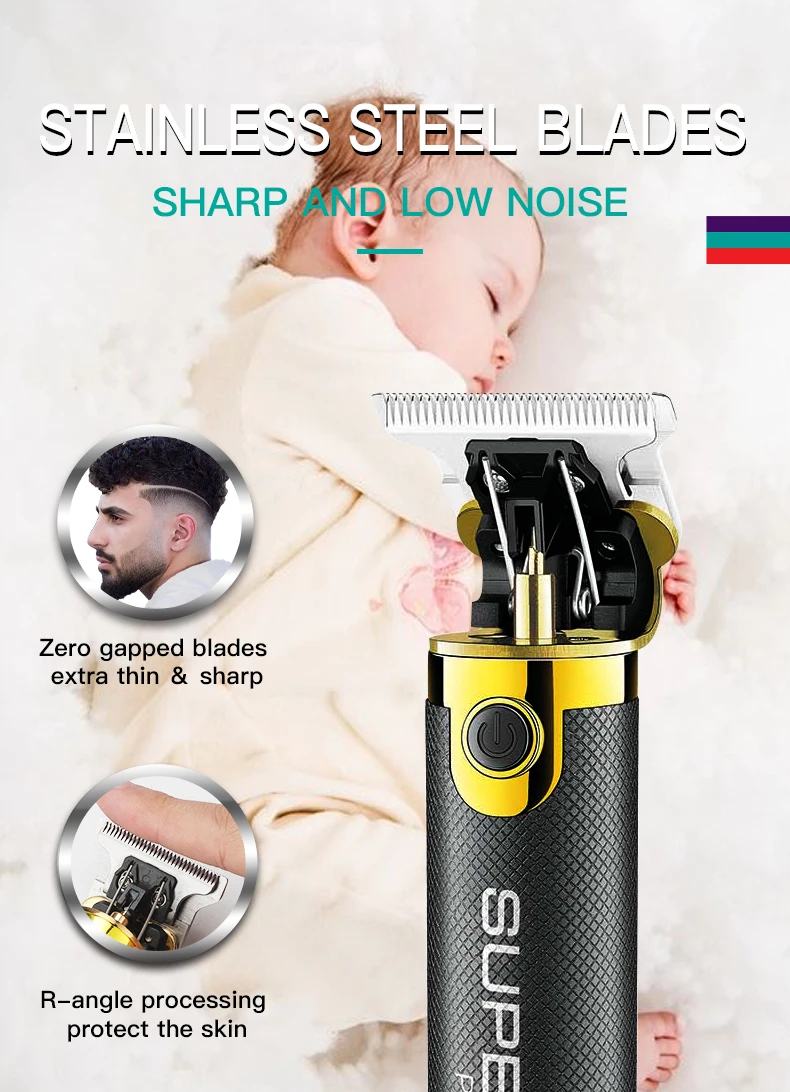 Original VGR Professional USB Electric Hair Trimmer Rechargeable Barber Cordless Hair Clippers For Men Haircut Machine