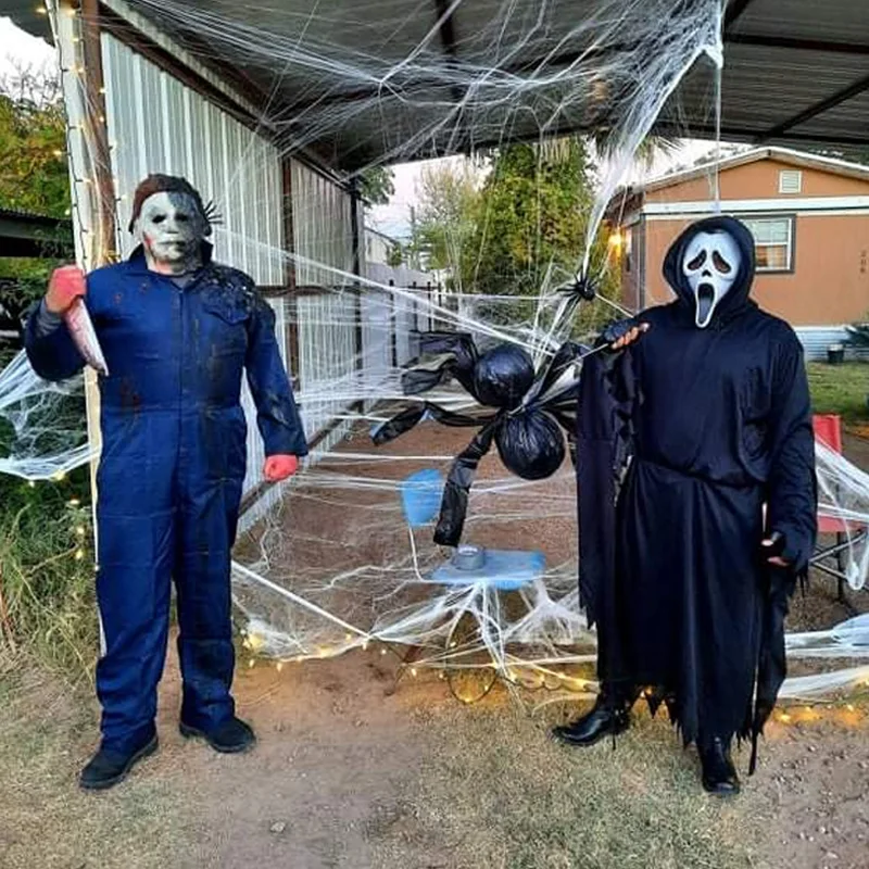 Halloween Costume Cosplay Michael Miles Blooded Knife Prop Terror Mask Adult Work Clothing