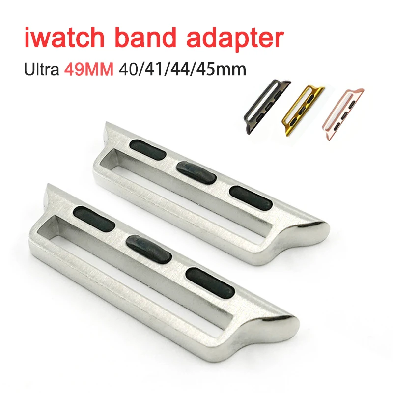 

Strap Connector Adapter For Apple Watch Band Ultra 49mm 45mm 44mm 42mm 41mm Connectors Stainless Steel 2pcs iWatch 8 7 SE 6 5 4