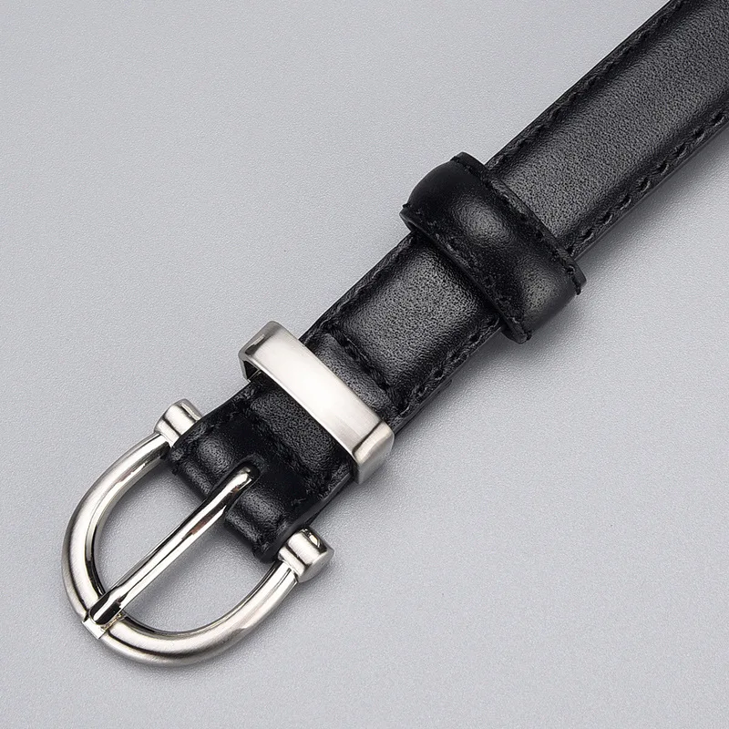 Women's Black Classic Versatile Fashion Light Luxury Belt Cowhide Clothing Accessories Holiday Gift