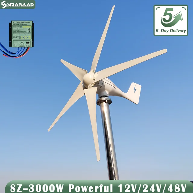 Générateur Éolien à Haute Puissance de 2000W avec Moteur à Turbine