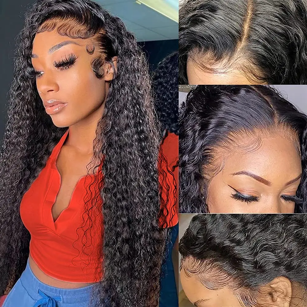 Curly Glueless Wigs Human Hair Ready To Wear 13x6 Deep Wave Hd Lace Front Human Hair Wig Transparent Curly Water Wave Lace Wigs 2