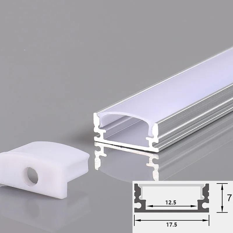 Canal difusor LED AL6063 Canal de luz de tira de aluminio personalizable  con cubierta de PMMA para armario 18*34 mm –