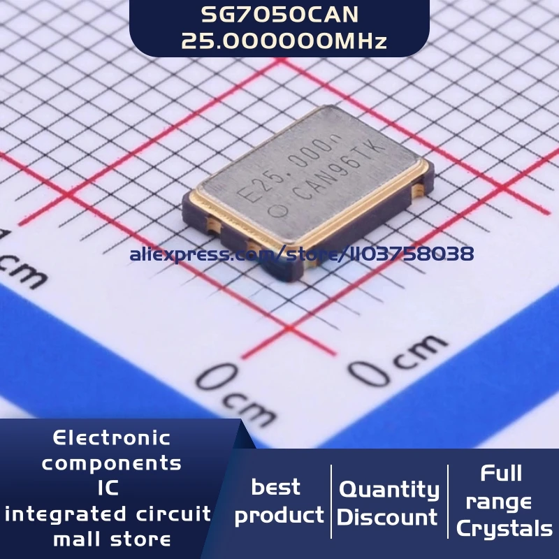 50개/몫 X1G0044810003 SG7050CAN 25.000000MHZ TJGA 25MHZ cmos 크리스털 발진기 공진기 4SMD 재고 있음