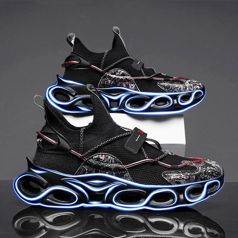 Fujeak Sneakers Leggere Alla Moda Scarpe Da Uomo In Rete Traspirante Moda Scarpe Casual Comode Antiscivolo Scarpe Da Corsa Taglie Forti