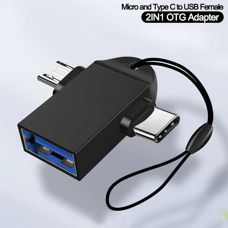 2 в 1 OTG адаптер USB Type C Micro USB Android мобильный телефон конвертер U Disk планшет OTG коннектор USB 3,0 OTG для ноутбуков Mac
