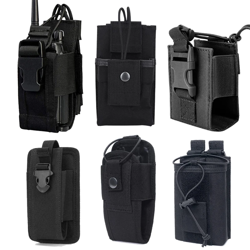 

Radio Pouch,Nylon Tactical Molle Adjustable Two Way Radio Holder Bag Case for Walkie Talkie,Military Hunting Paintball Equipment