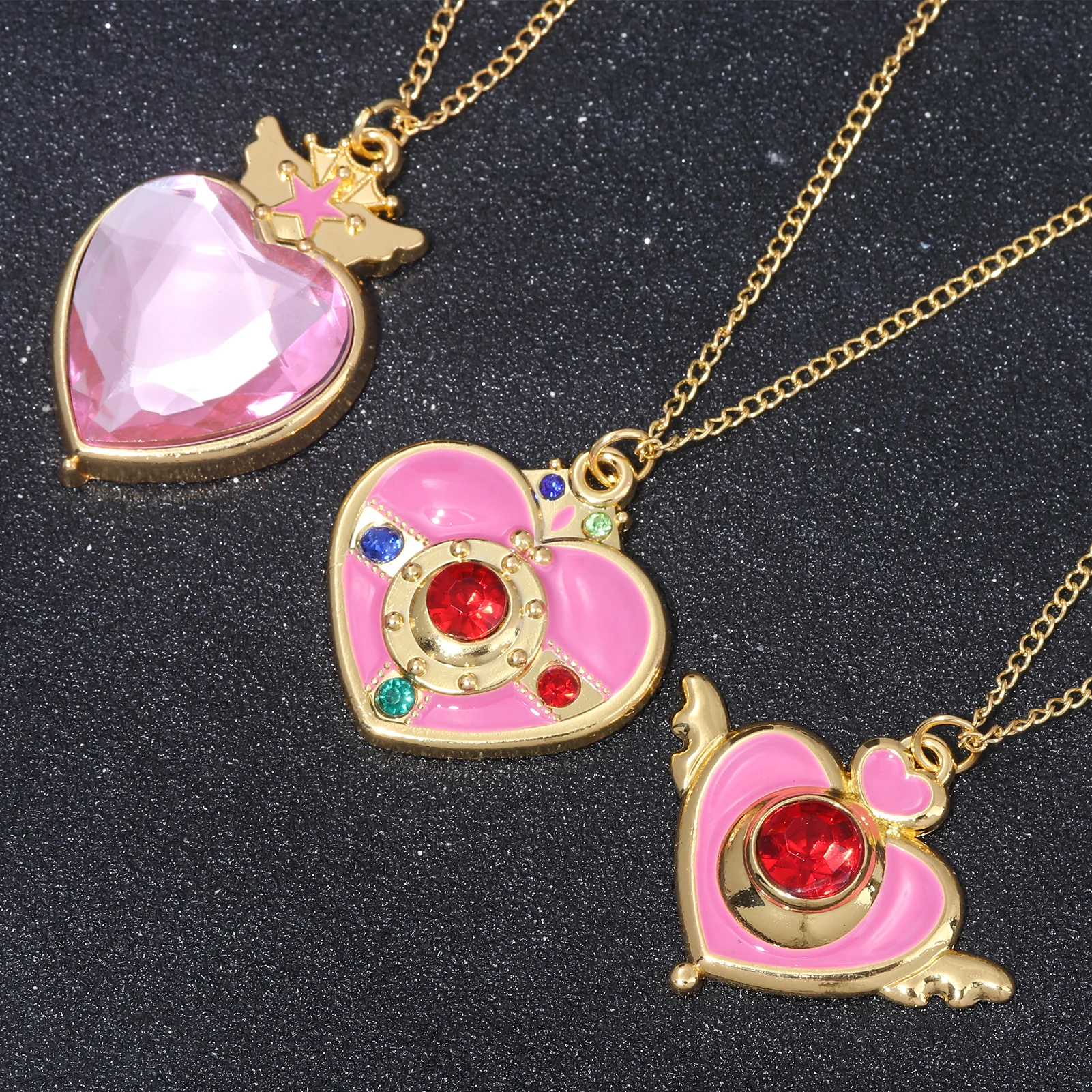 Puella magi madoka magica schlüssel bund halskette sakura rosa liebe schlüssel bund kinomoto fünfzackiger stern anhänger halsband schmuck geschenk – Detail 3