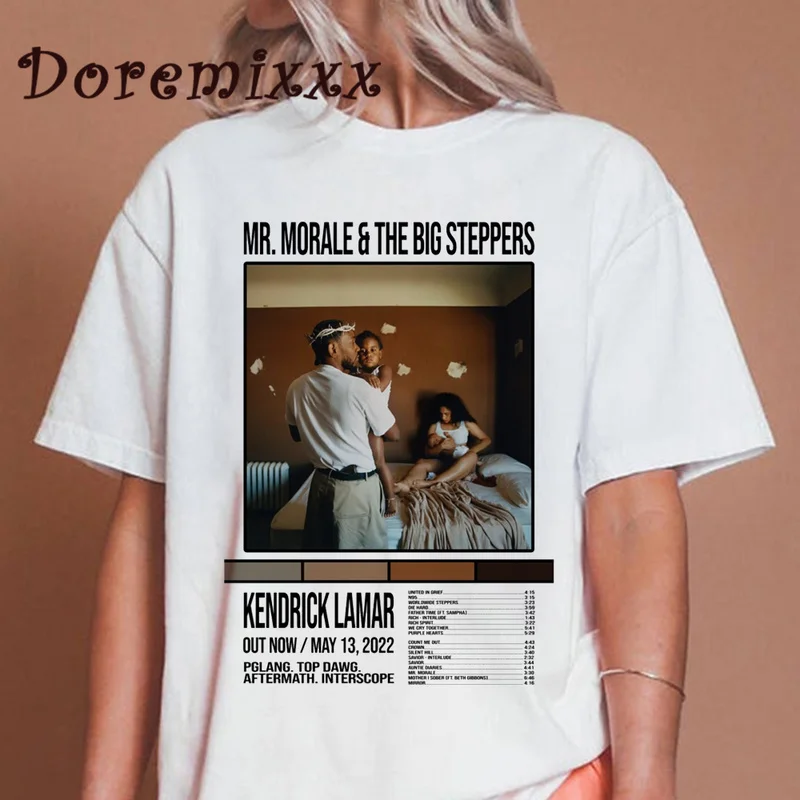 

Крутая мужская хлопковая Винтажная футболка с портретом Кендрика Ламара, футболка с коротким рукавом и круглым вырезом, графические модные футболки, уличная одежда в стиле хип-хоп