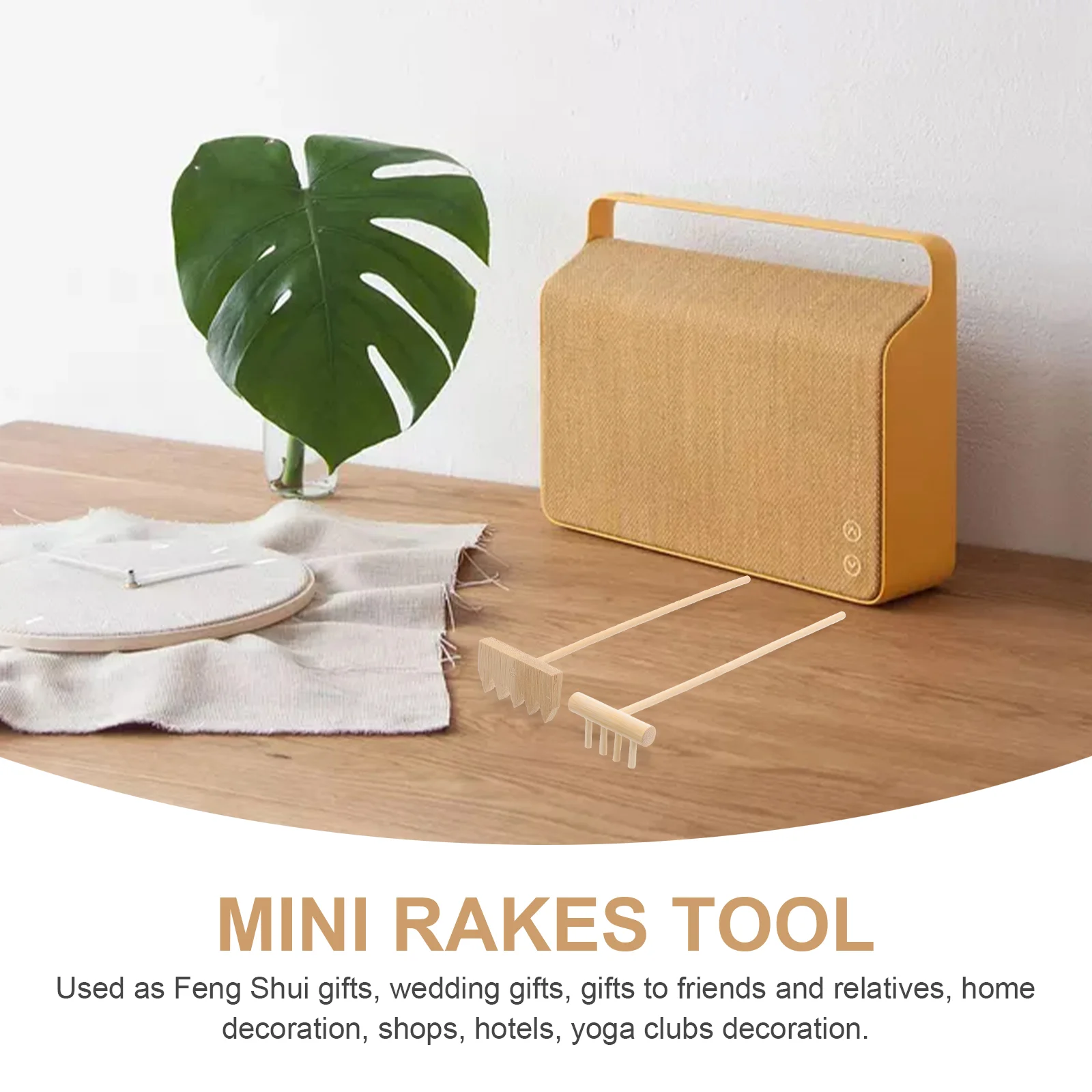 Mini Rake Zen Garden Tools 3 Pcs Bamboo Material Feng Shui Decor Meditation Accessories Home Yoga Hotel Rake Set Sand Kit