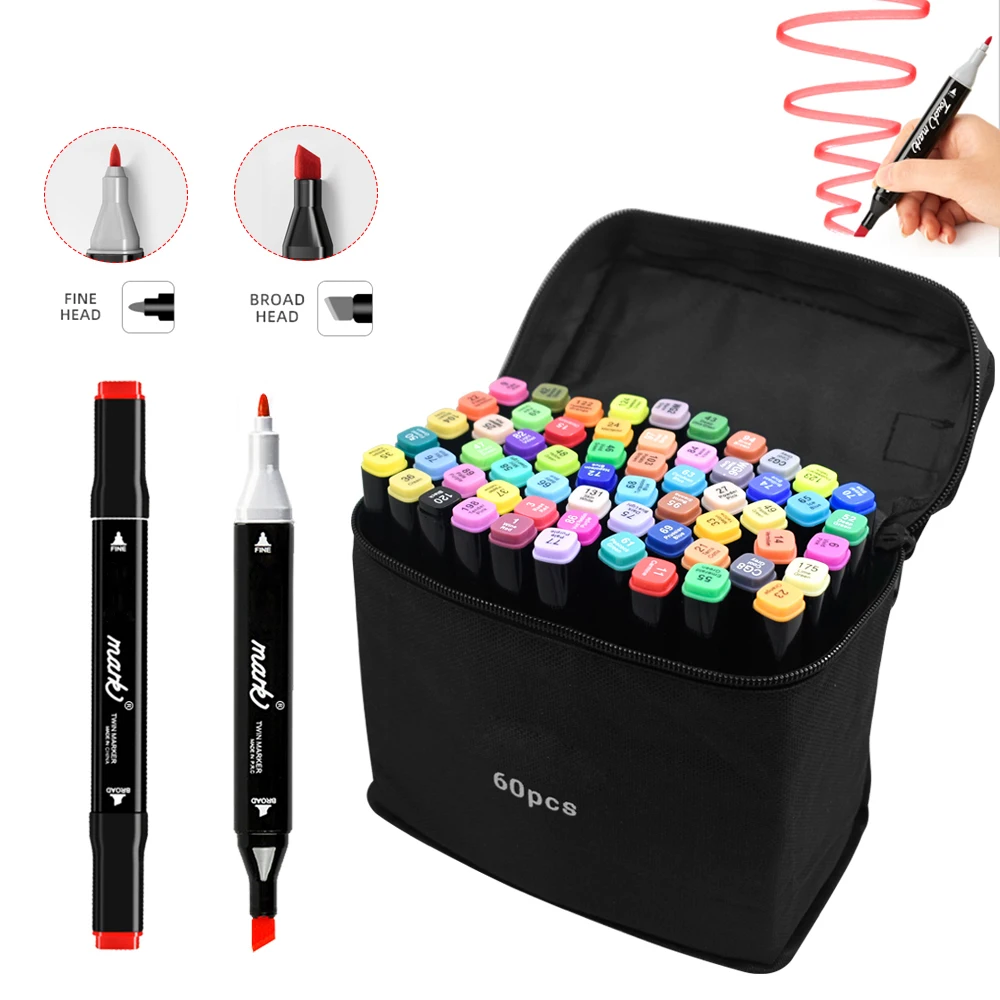 Wholesale Professional Sketching Marker Colors Set Double Head