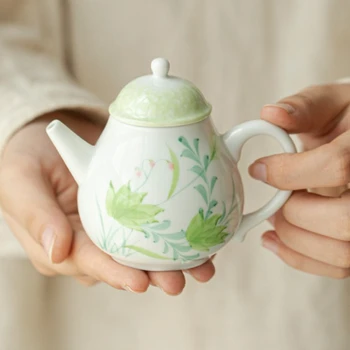 Hand-Painted Ceramic Pear-Shaped Teapot 1
