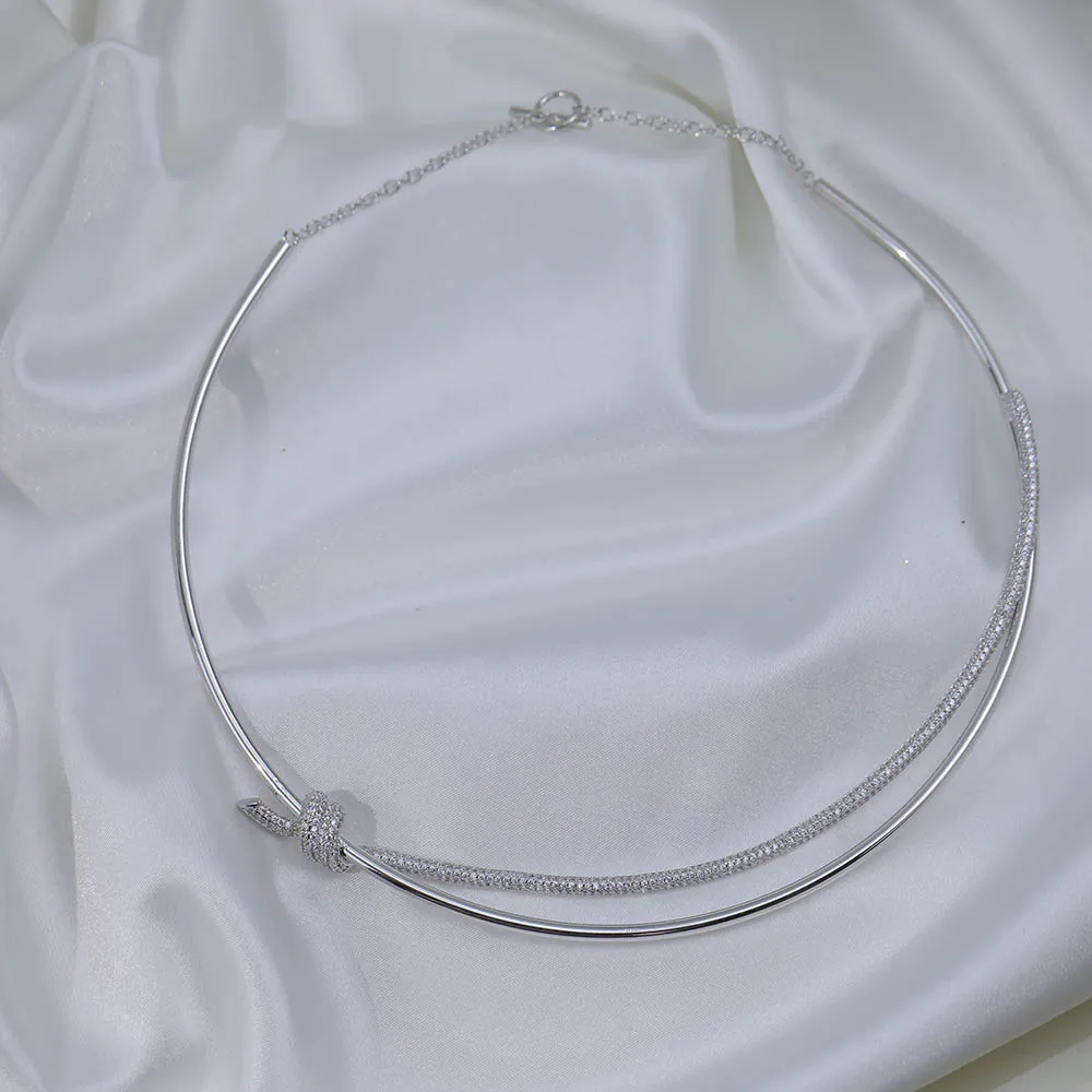 Fashion Talent Luxury Designer Knot Necklace Women's Large Collar Ball Accessories Exquisite Girlfriends Gifts Gorgeous Street