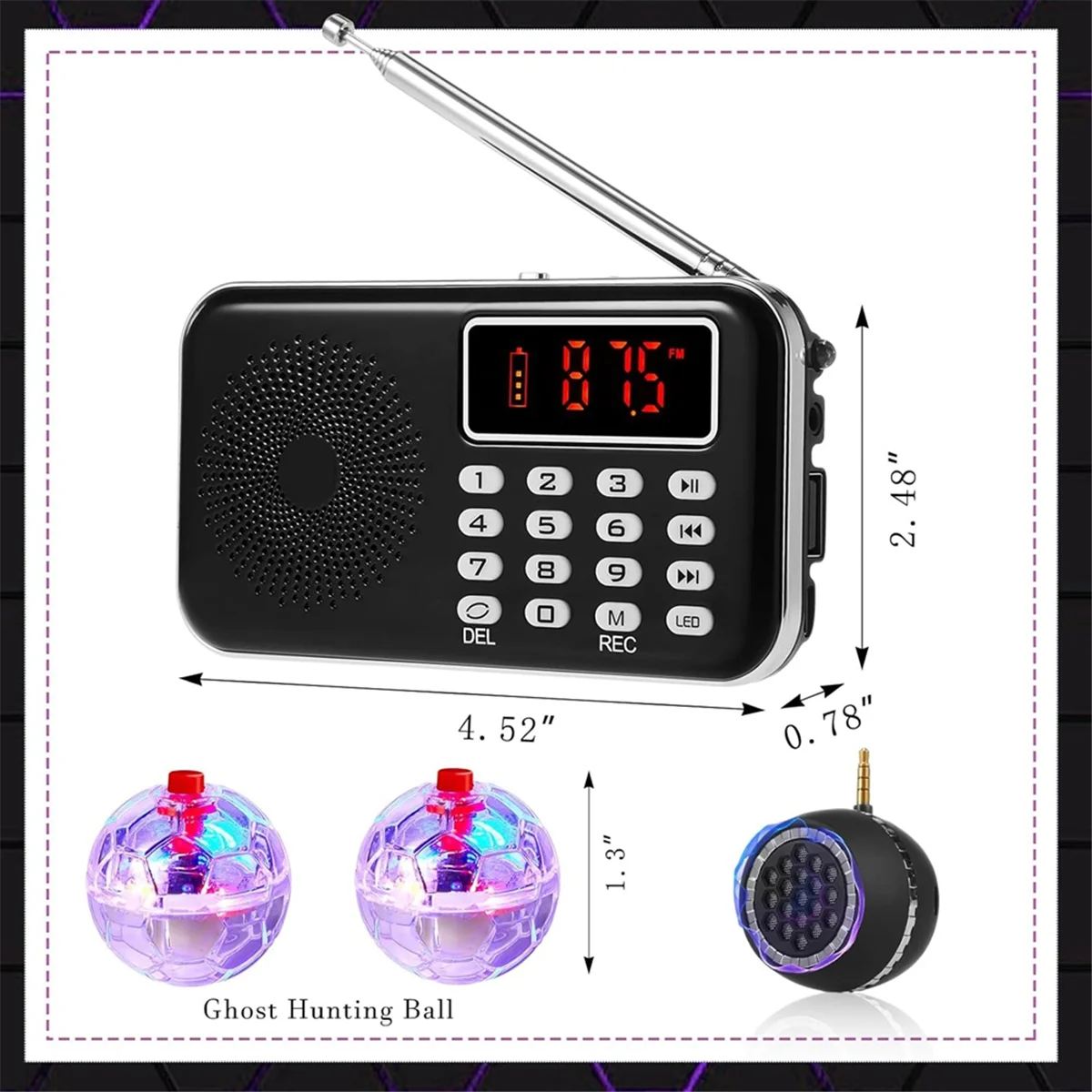 4-delige Spirit Box-apparatuurset, met 2 LED-kattenballen 1