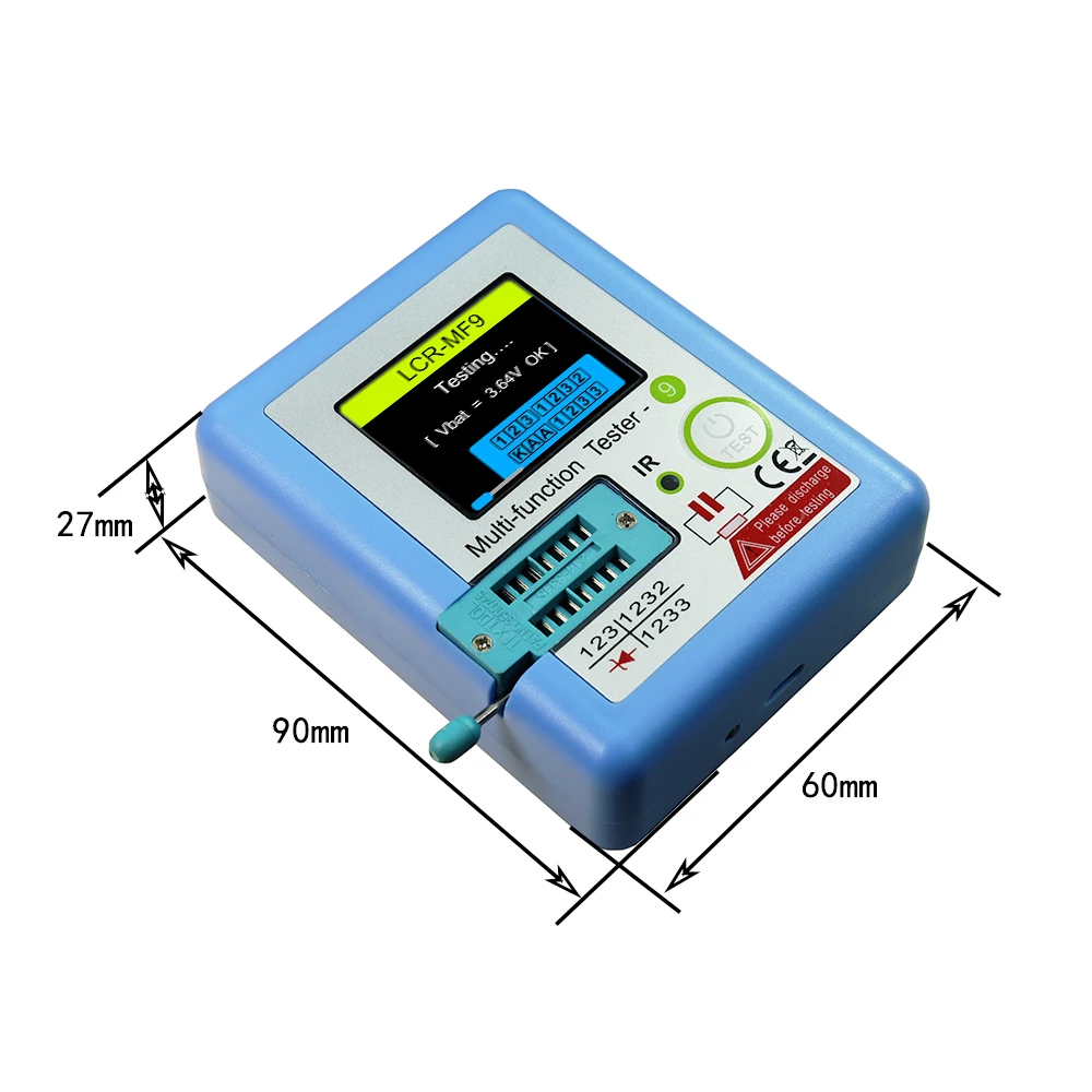 LCR-MF9 1.8" TFT LCD Display Multi-meter Transistor Tester Diode Triode Capacitor Resistor Test Meter MOSFET NPN PNP Triac MOS digital multimeter transistor tester multimeter tester capacitance tester