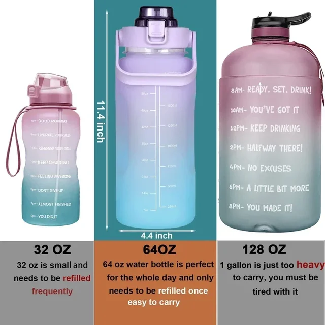 2 Liter Large Capacity Sports Water Bottle Leak Proof Colorful Plastic Cup Drinking Outdoor Travel Portable Gym Fitness Jugs 5