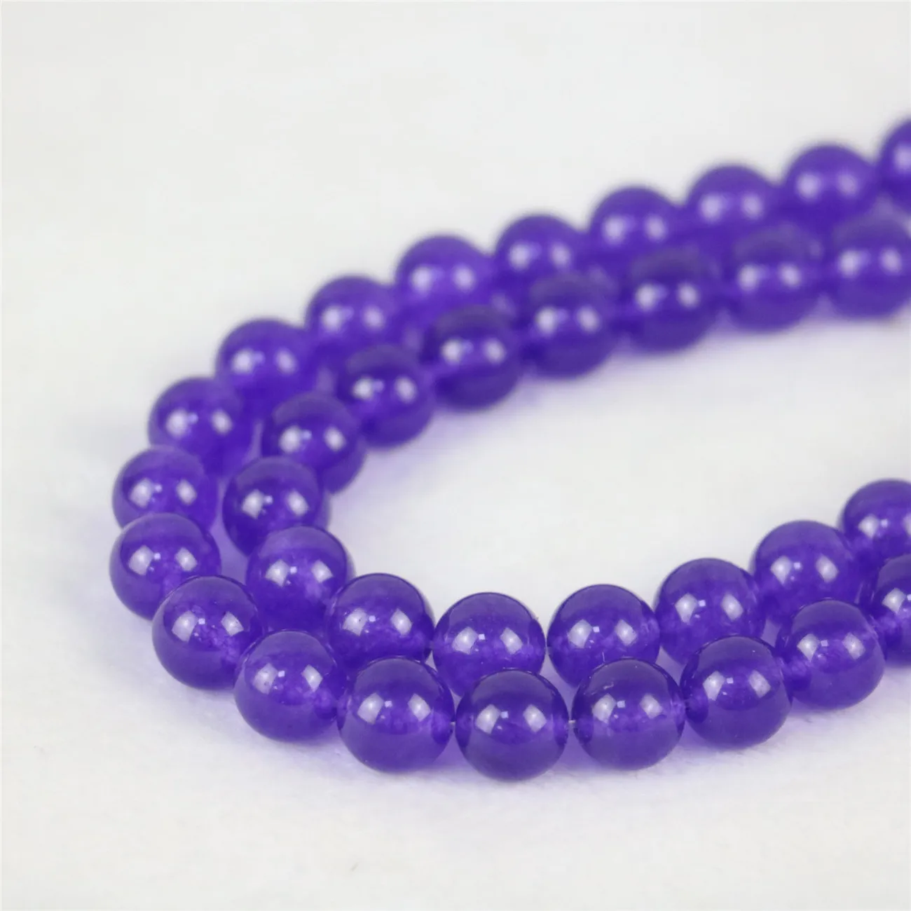 

10mm Natural Round Purple Jades Chalcedony Stone Loose Beads Women Girls DIY Jaspers Accessories Fashion Jewelry Making Design