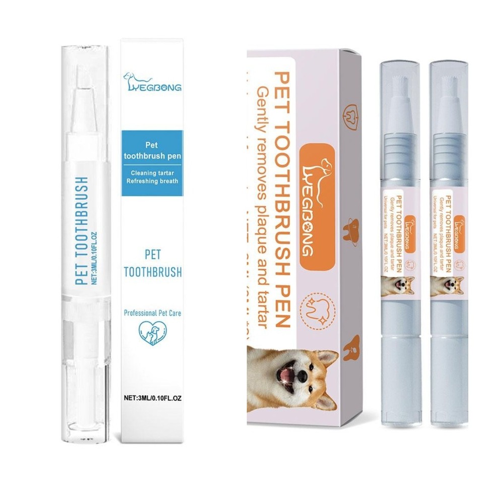 1/2/3/5PCS Pet Toothbrush Pen Teeth Clean Fresh Breath Pet Toothbrush Paste Brush One Easy To Use Cat Tooth Brush Toothbrush Set
