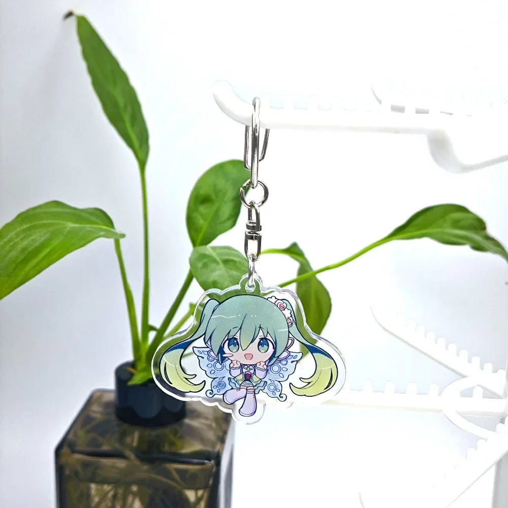 Cartoon Anime Lilo and Stitch Pendant Keychains Holder Car Key Chain Key Ring Mobile Phone Bag Hanging Hatsune Miku