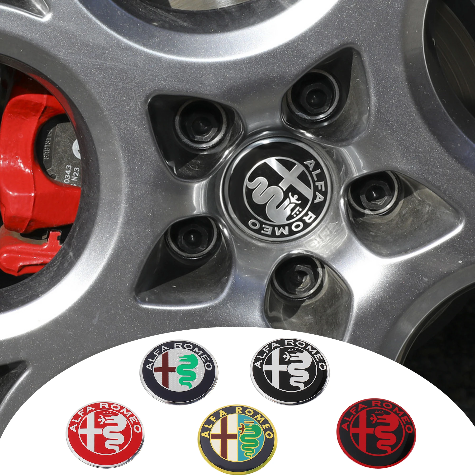 Set of 4 Sport Wheel Center Hub Cap Stickers - 56mm Auto Accessories
