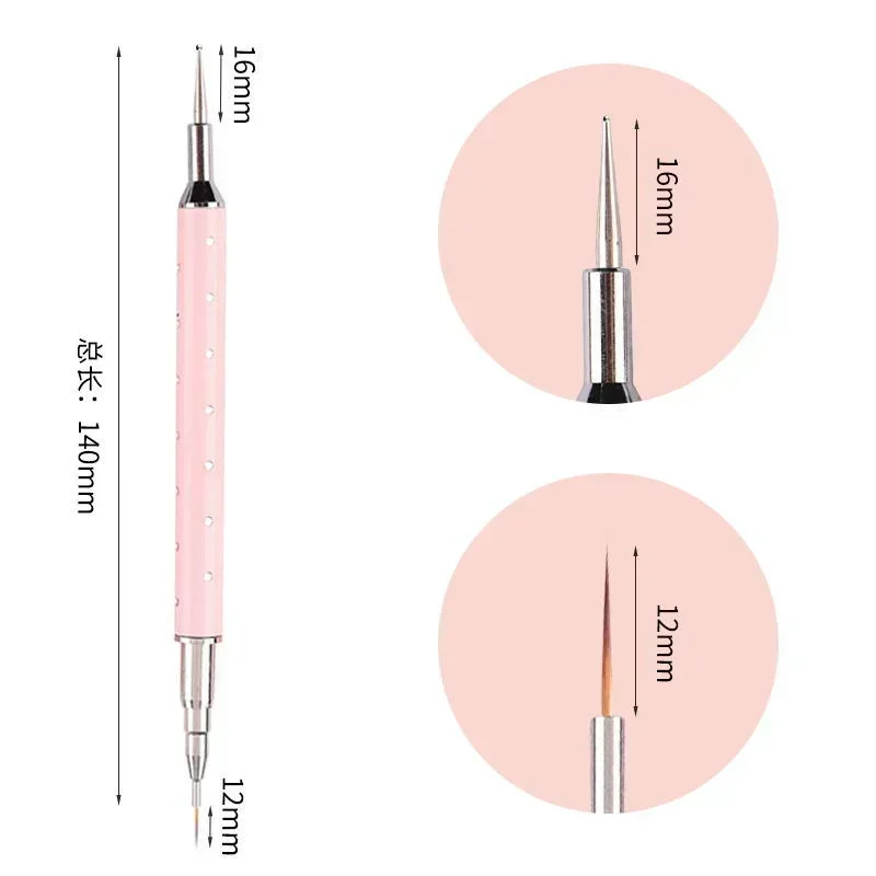 3pcs 7/9/11/16mm Nail Art Brush Painting Drawing Line Pen Liner