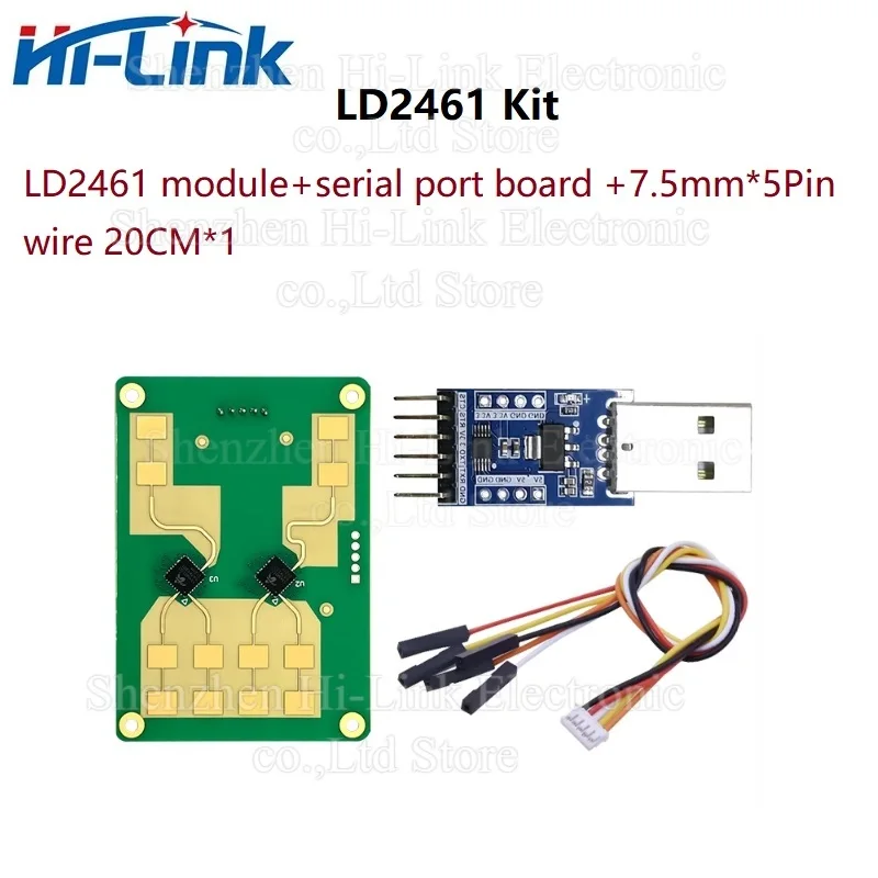 JMT HLK-LD2450 24 GHz Traject Sensor Kit ISM Smart Home Menselijke Beweging Tracking Ra·DAR Inductiemodule Afstandshoek Snelheidsmeting (5 stuks