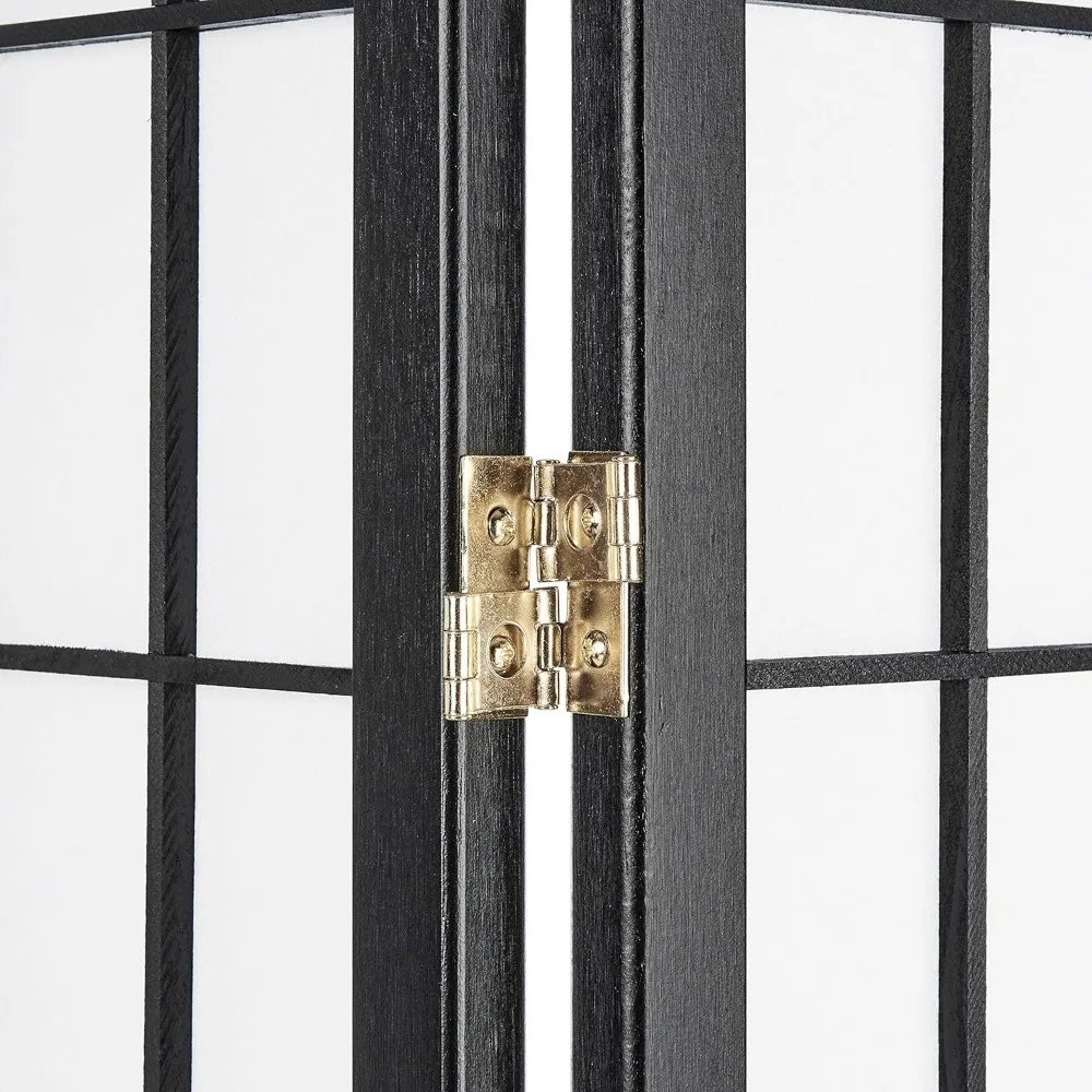 4-Panel Shoji Screen Room Divider, Black
