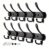 Wall Mounted Coat Rack, Five Heavy Duty Tri Hooks All Metal Construction for Jacket Coat Hat in Mudroom Entryway 1