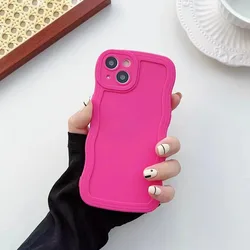 Chic Candy Curly Wavy Silicone Phone Case - Soft Protective Bumper Cover - iPhone 11 Pro Max (Rose Pink)