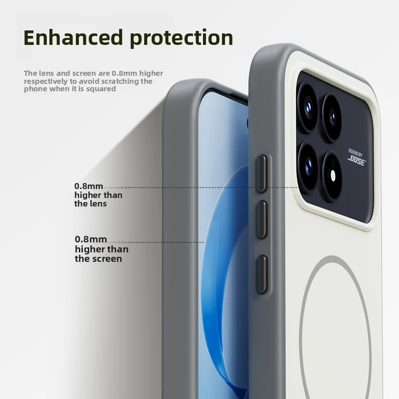 Enhanced Protective Hard Silicone Case with Magnetic Wireless Charging Capability