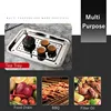 2PCS Stainless Steel Kitchen Storage Tray Set Food Drain Dry Dish Barbecue Hollow Filter Oil Plate Home Teahouse Tea Cup Trays 5