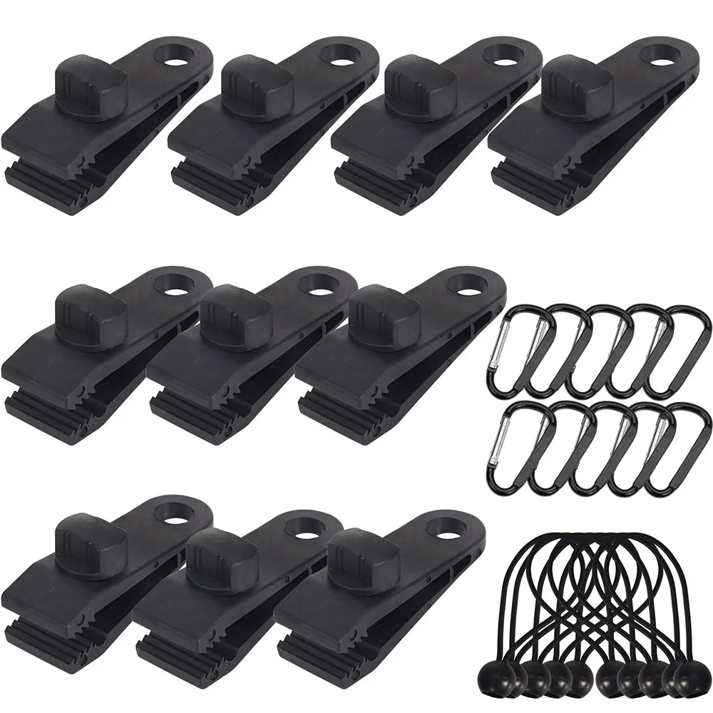 5or40 Pcs Tent Clip, Canopy Awning Clip, Tarpaulin Rope Clip, High Strength Tension Fastening, Suitable for Outdoor Camping tarpaulin tent tarp clip clips clamp camping tool outdoor plastic black hooks