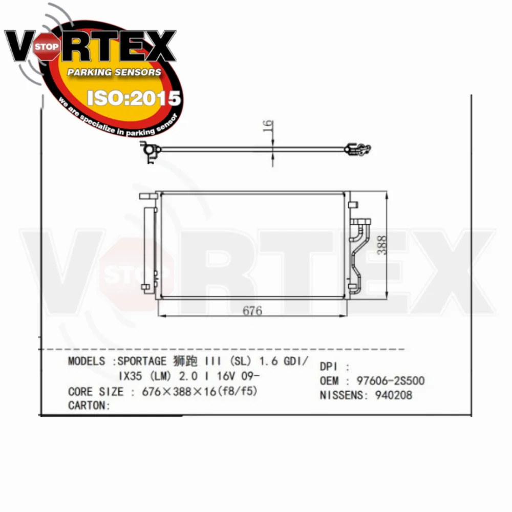 Auto Condenser Fit For SPORTAGE III SL 1.6 GDI IX35 LM)2.0 I 16V 09- 940208 97606-2S500 976062S500
