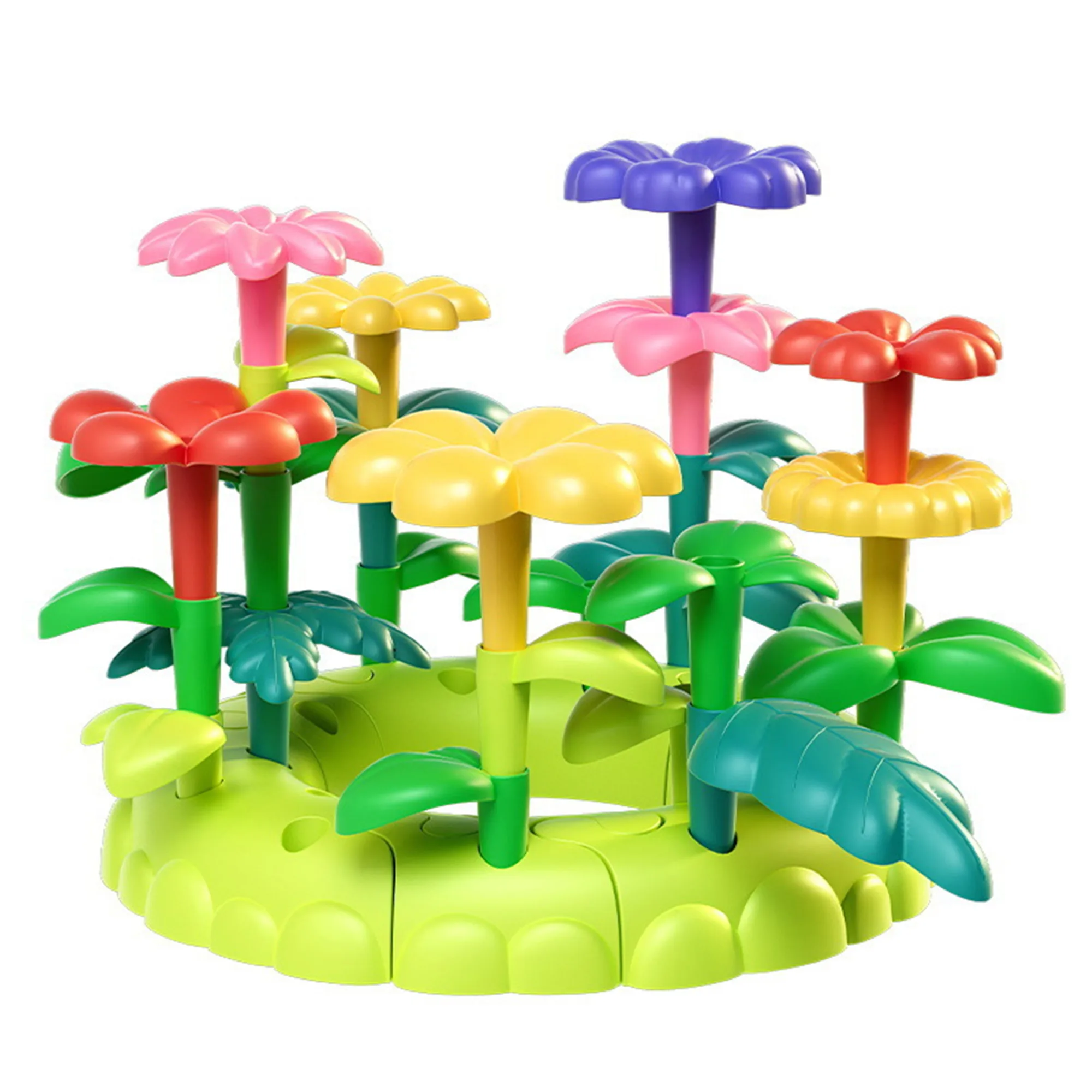 

Children's large particle building block flower toy Tiktok puzzle assembled building blocks baby boy girl network Red toys