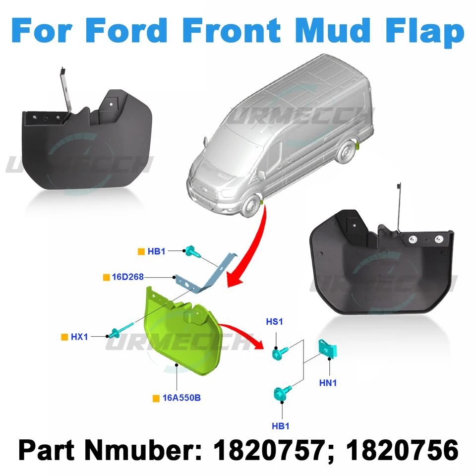 Spatlappen Voor Ford Voor Transit MK8 V363 2014-2024