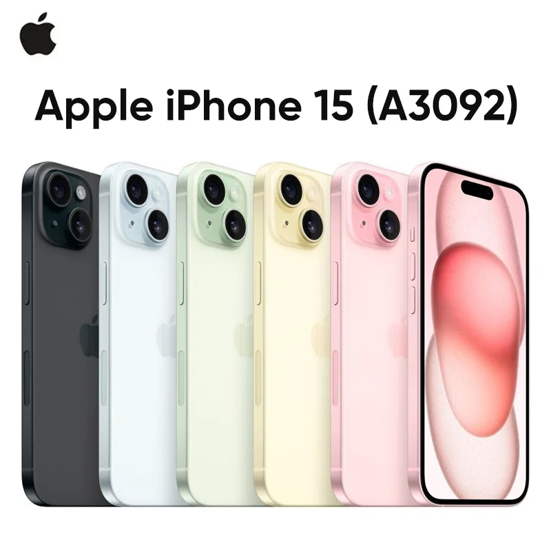 Apple-iPhone original 15, A3092, RAM 6GB, 128GB ROM, iOS 17, Super Retina 6,1 