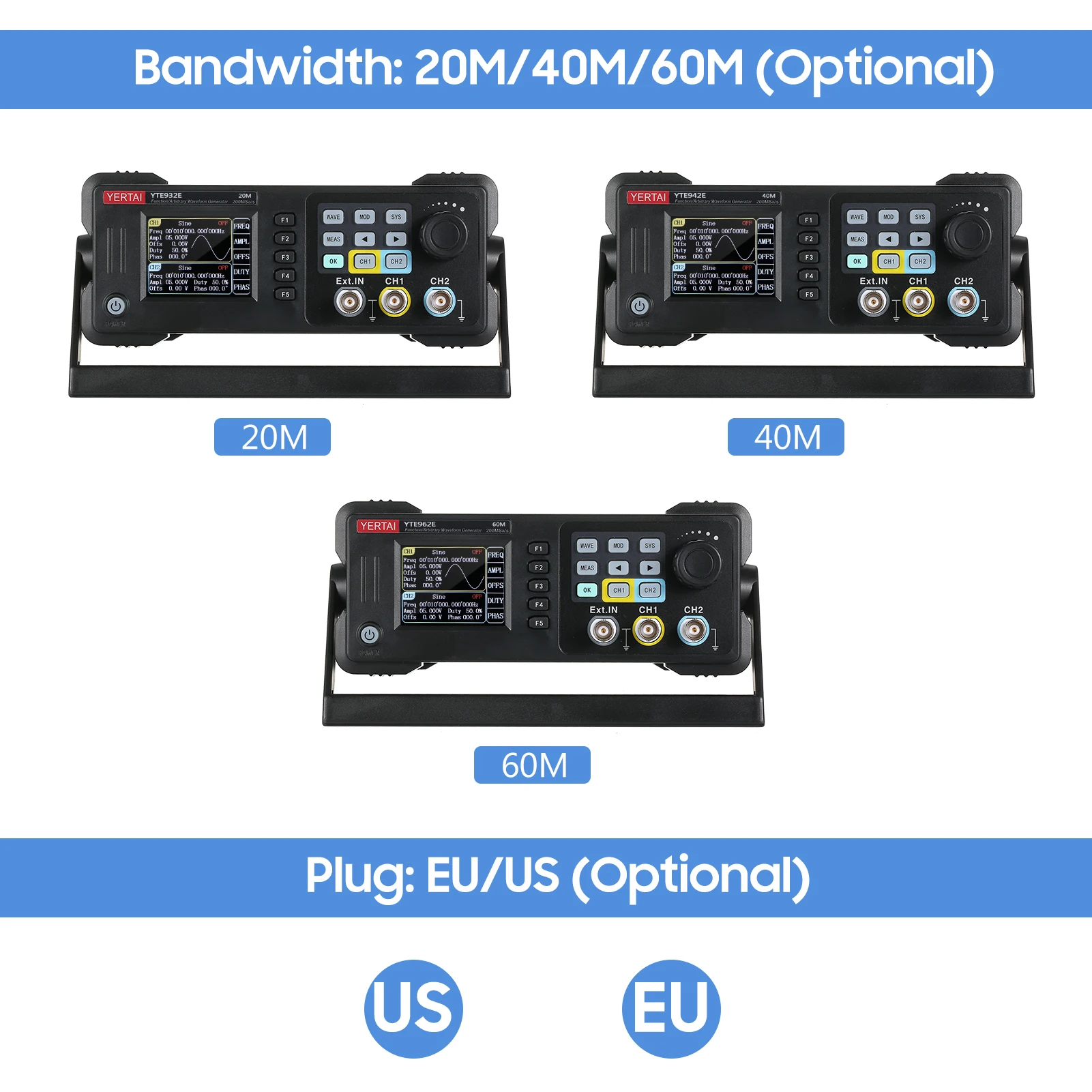 

20/60/100MHz Module Digital DDS Signal Generator Waveform Generator Pulse Signal Source 300MSa/s Frequency Meter