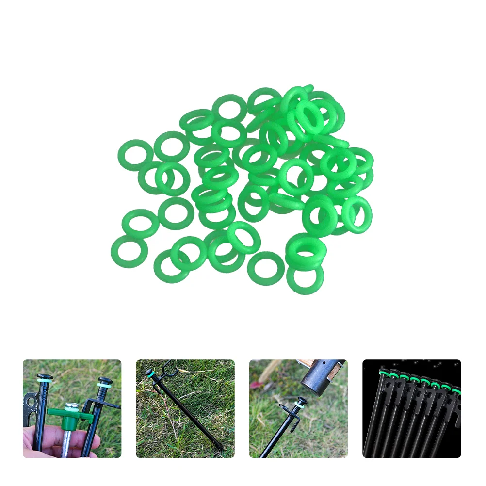 

100 Pcs Tent Stakes Fluorescent Ring Night Vision Versatile Tents Pegs Rings