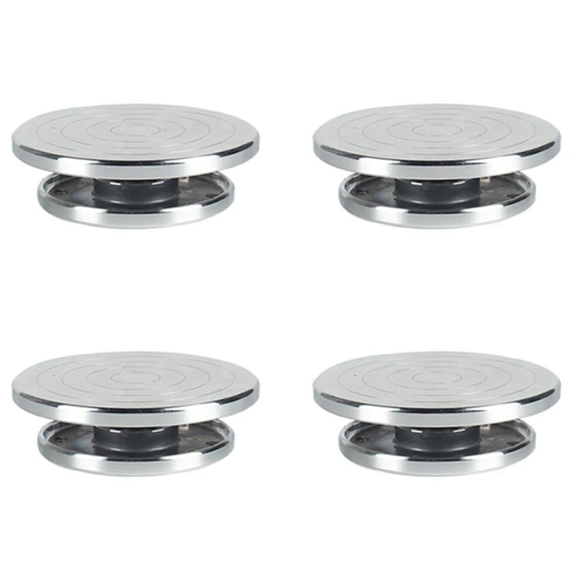 

4Pcs 12/15Cm Double Face Use Aluminum Alloy Turntable For Ceramic Clay Sculpture Platform Pottery Wheel Rotating Tools