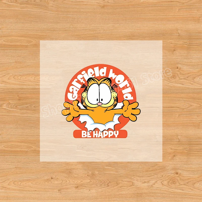 Garfield Iron on Sticker Anime Cartoon Heat Transfer Stickers Cute Kawaii DIY Clothes Backpack Decoration Kids Birthday Gifts
