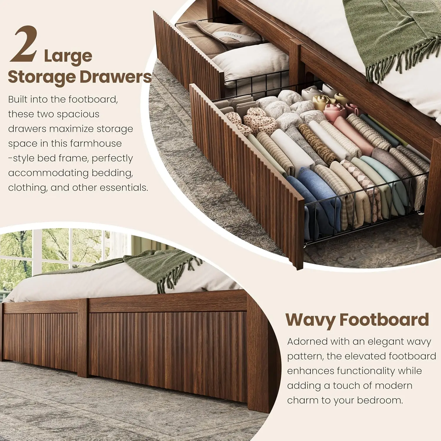 King Bed Frame with Headboard 4