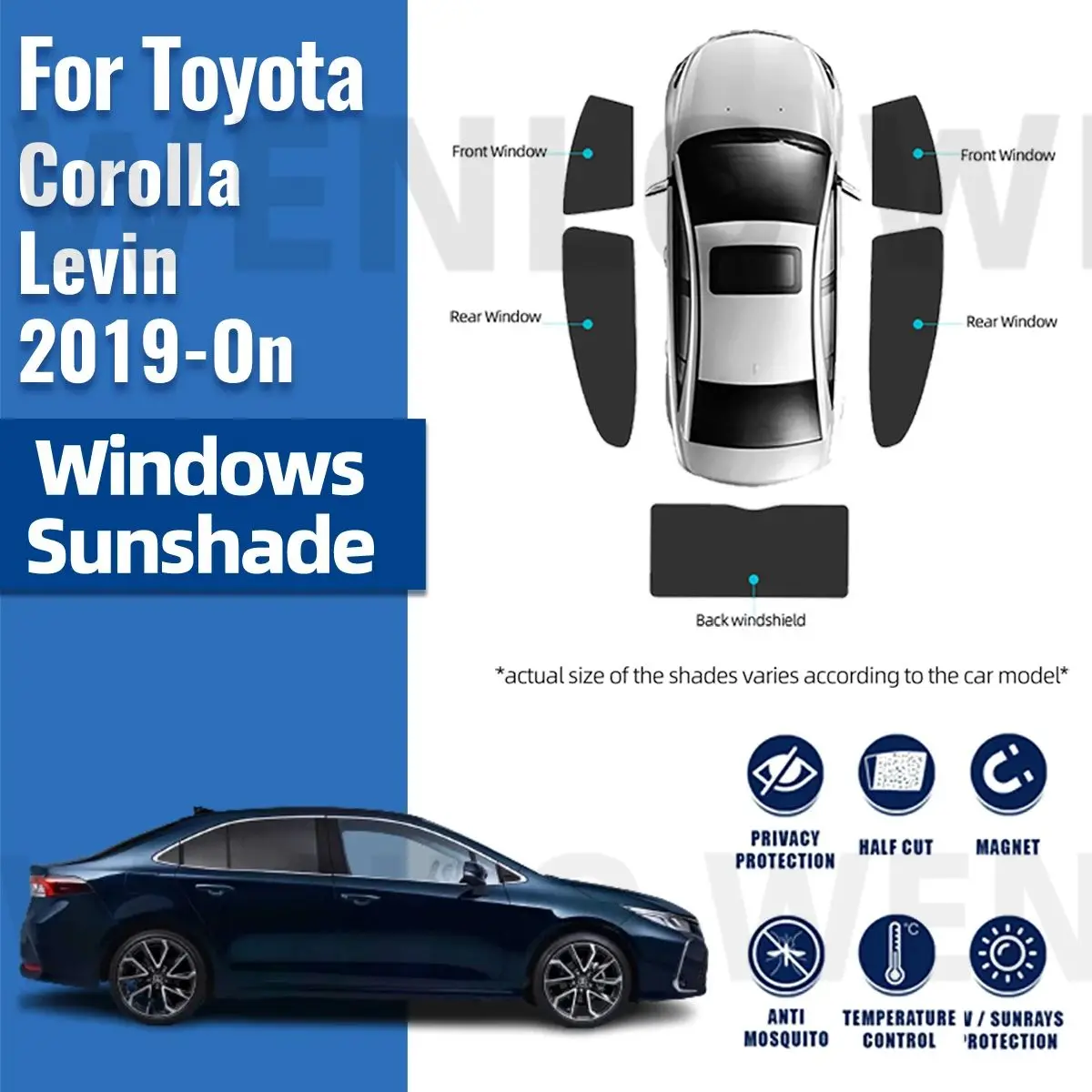 

Магнитный автомобильный солнцезащитный козырек для Toyota Corolla E210 2019-2023 2024 Levin, занавеска на лобовое стекло, заднее боковое стекло, фотолампа