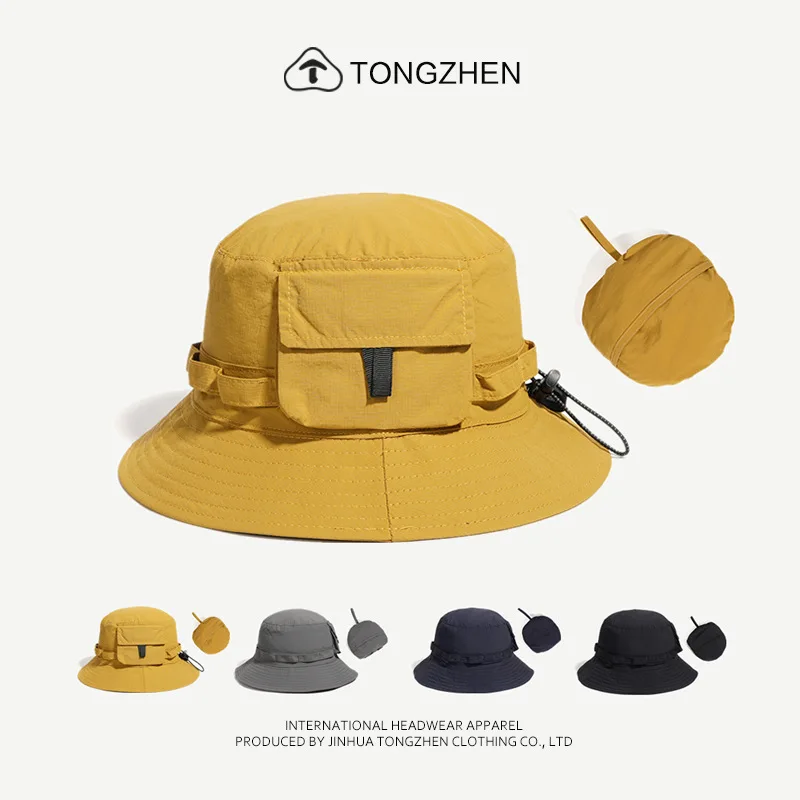 

Original Pocket Design Quick-drying Bucket Hats for Men and Women Summer Outdoor Hiking Fishing Sun Protection Storage Basin Cap
