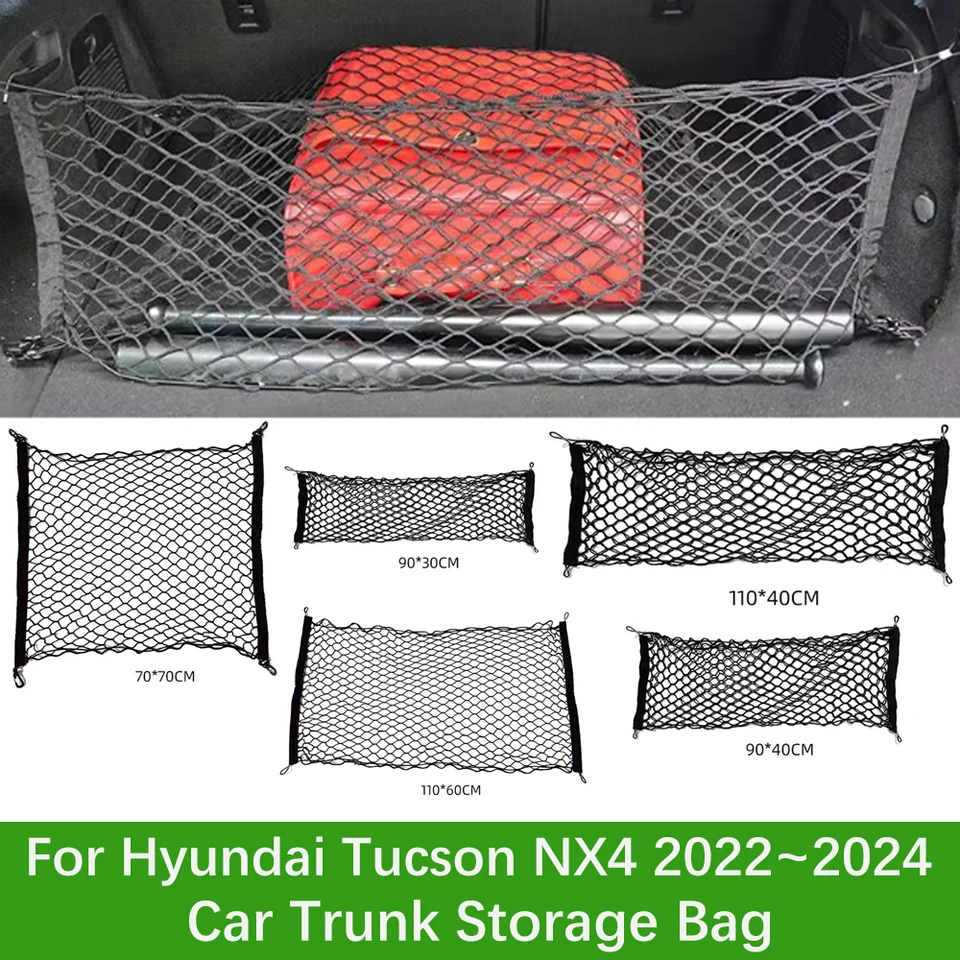 Kofferraum netz für Hyundai Tucson Tu-Són NX4 2022 ~ 2025 Nylon Heck koffer  Organizer elastische Gepäck koffer Tasche Fracht wagen Zubehör - AliExpress