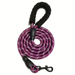 Reflective Dog Leash with Padded Handle - Heavy Duty Dual Traction Rope - 3m (Purple)