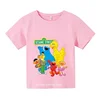 Kids Summer Short Sleeve Girls & Boys T shirt The Sesame Street Elmo Cartoon Print Children's T-shirt Funny Baby Clothes 1