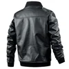 Plus Size 6XL 7XL PU Jacket Men Faux Leather Coat Casual Motorcycle Biker Coat Solid Color Leather Jackets Male Big Size 6XL 7XL 2