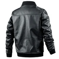 Plus Size 6XL 7XL PU Jacket Men Faux Leather Coat Casual Motorcycle Biker Coat Solid Color Leather Jackets Male Big Size 6XL 7XL 2