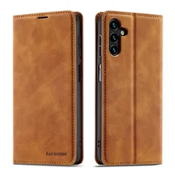 Leather Magnetic Flip Wallet Phone Case for S24Plus S25Plus (Brown)